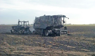 LOS SURGENTES: Un muerto y un herido grave tras quemarse un tractor y una cosechadora
