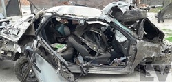 LEONES: VUELCO EN SOLITARIO DE UN AUTOMÓVIL EN LA AUTOPISTA