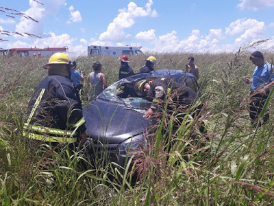 VUELCO EN SOLITARIO EN RUTA 9 ENTRE LEONES Y SAN MARCOS SUD