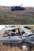 Despiste y vuelco de un automóvil 