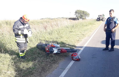 SALIDA DE BOMBEROS DE LEONES POR ACCIDENTE DE MOTO EN RUTA E59