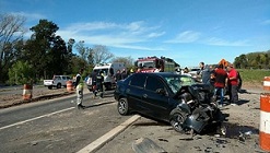 Cinco heridos graves tras un impactante choque frontal en la Ruta 8