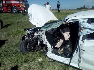 Una mujer herida tras un fuerte choque en Brinkmann
