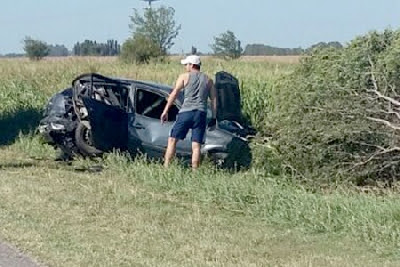 Una joven herida en un vuelco cerca de Baigorria
