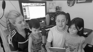 Diego Olmos grabó una canción con su familia