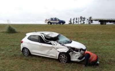 MARCOS JUÁREZ: Despiste y vuelco en solitario de un automóvil en autopista