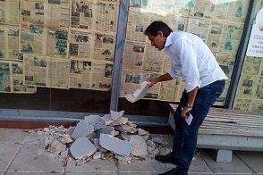 Terminal de Ómnibus de Bell Ville en estado de abandono