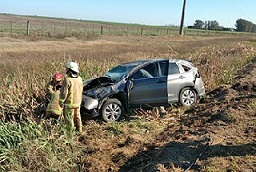 Una mujer herida al volcar en ruta 4, cerca de Santa Eufemia