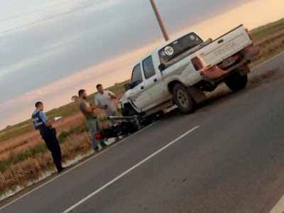 ACCIDENTE FATAL CERCA DE CANALS - VICTIMA DERIVADA A MONTE MAIZ