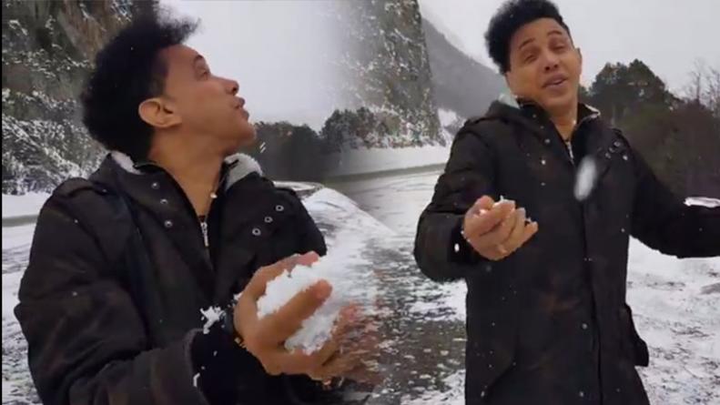 Jean Carlos se divirtió en la nieve... ¡en primavera!
