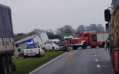 Totoras: dos choques y heridos en Ruta 34