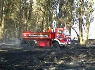 Incendio en zona rural de Leones