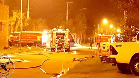 Un hombre sufrió quemaduras al explotar un tanque con gasoil