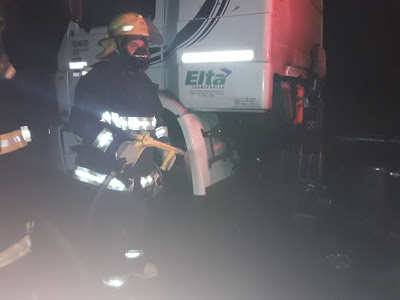LEONES: INCENDIO DE UN CAMIÓN EN RUTA 9