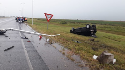 Tumbó el auto que viajaba el Mayor Arévalo