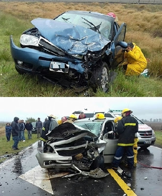 Cuatro heridos tras un choque frontal entre dos autos en cercanías de Mackenna