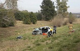 Terrible choque y vuelco en la autopista Carlos Paz-Córdoba