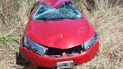 Vuelco en ruta 4: Mujer perdió el control de su vehículo
