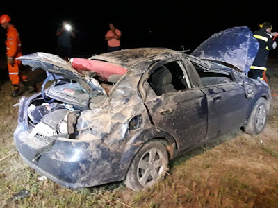 LEONES: VUELCO DE UN AUTOMÓVIL EN LA AUTOPISTA
